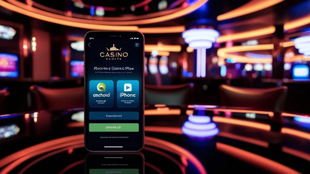 Smartphone met Android- en iPhone-installatie op een donkere casinotafel