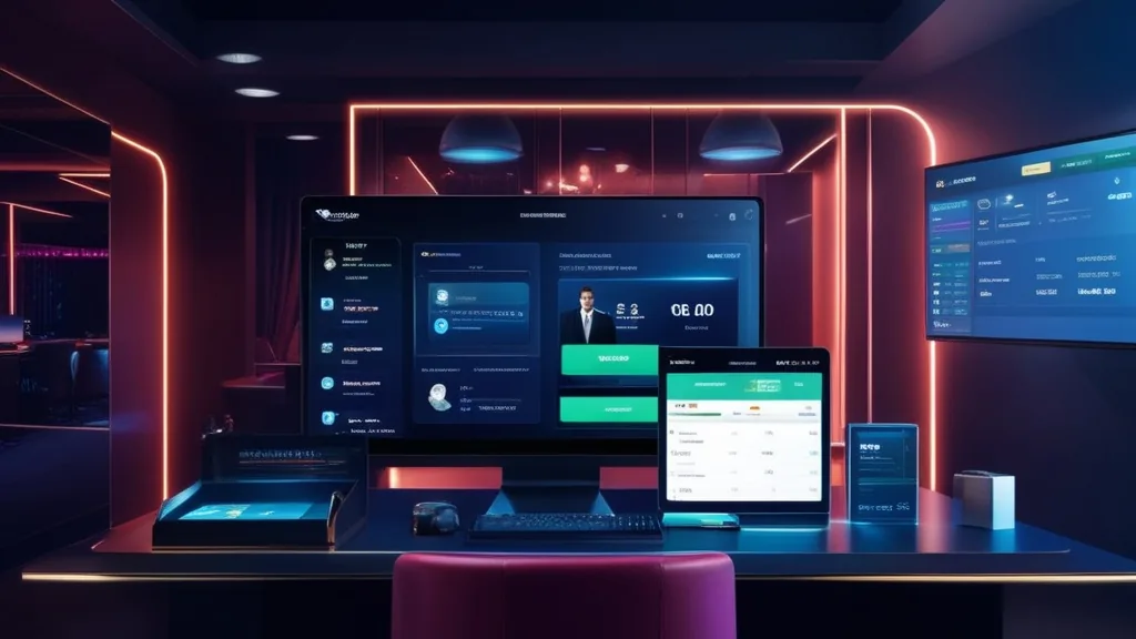 Casino-opname met verificatie en uitbetalingsstatus op een scherm