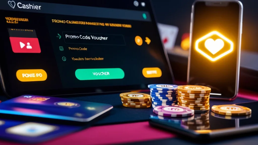 Invoerveld voor promotiecode en voucher in een casino-interface