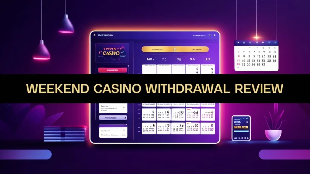 Weekenduitbetaling in een casino met status en betaalbevestiging