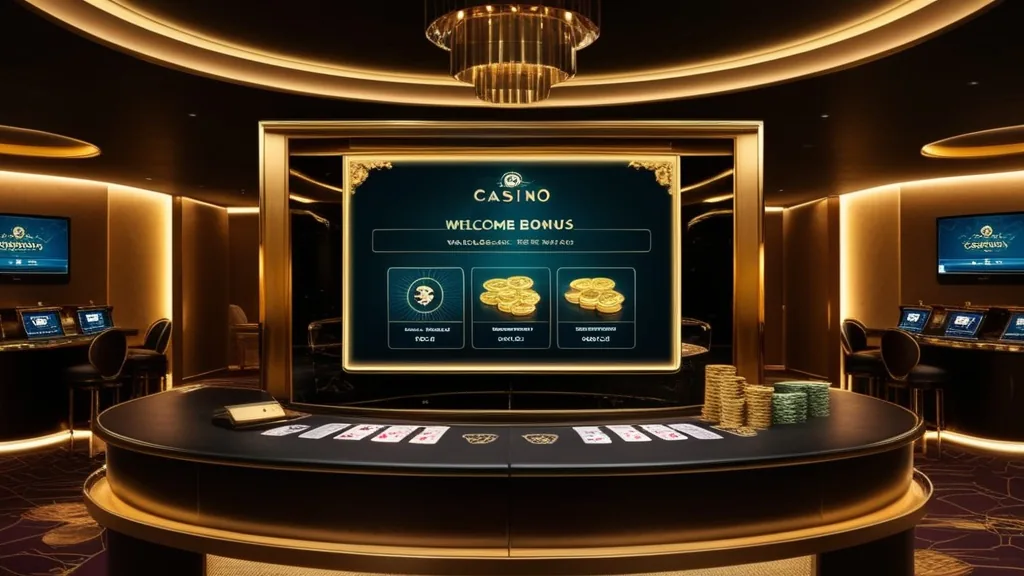 Nieuwe speler bij een casino met een oplichtende welkomstbonus